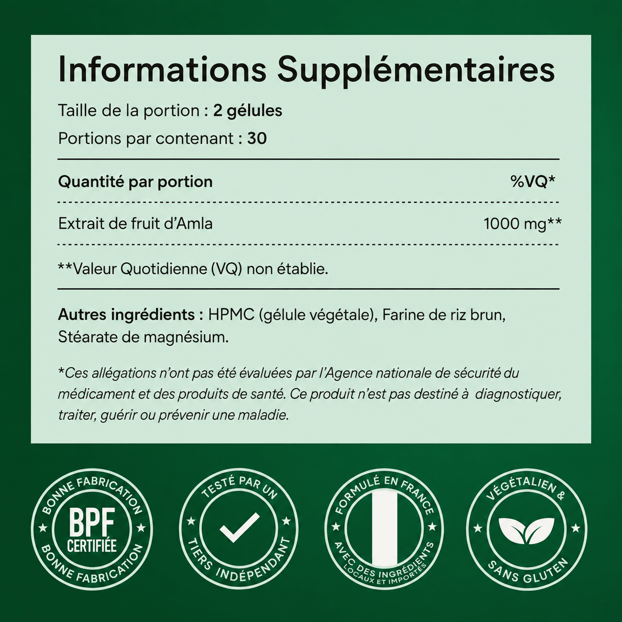 Gélules de super-fruit amla